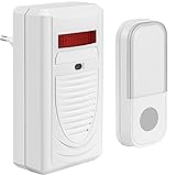 mumbi Tür Gong schnurlose Türklingel - Plug In für die Steckdose + Blinklicht / bis 40 Meter Reichweite!